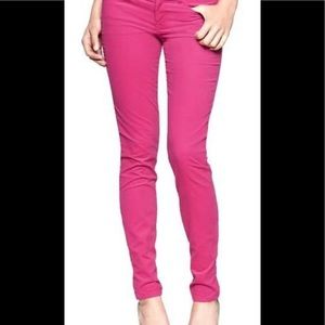 Hot pink denim skinny jeans